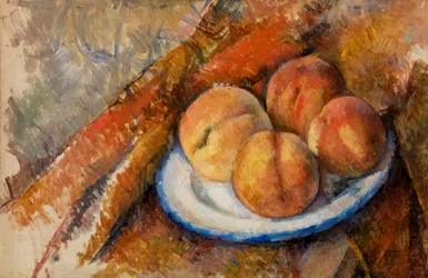 Four Peaches on a Plate